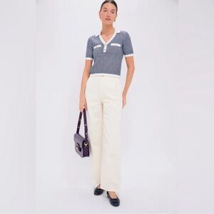 APIECE APART Meridian Straight Leg Relaxed Jean Size 30‎ Ecru Cream High Waist